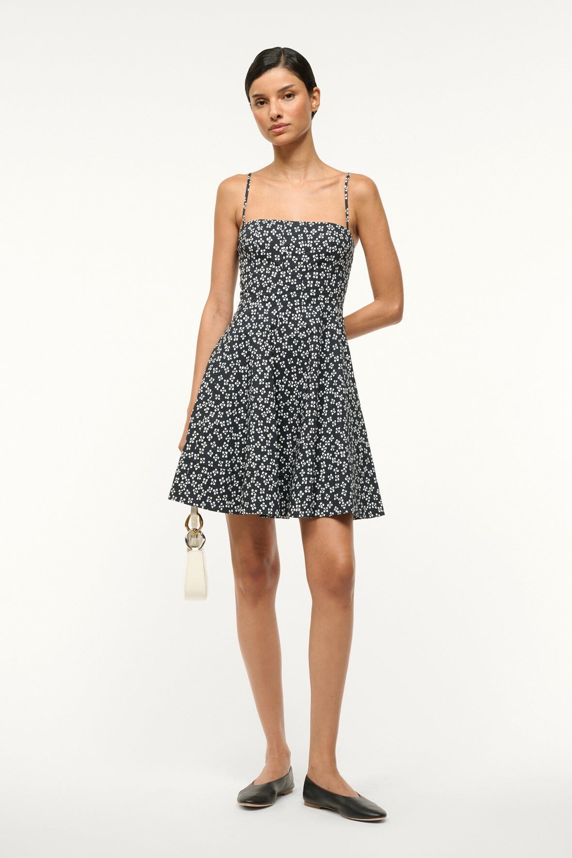 WYLIE MINI DRESS | BLACK WOODBLOCK FLORAL