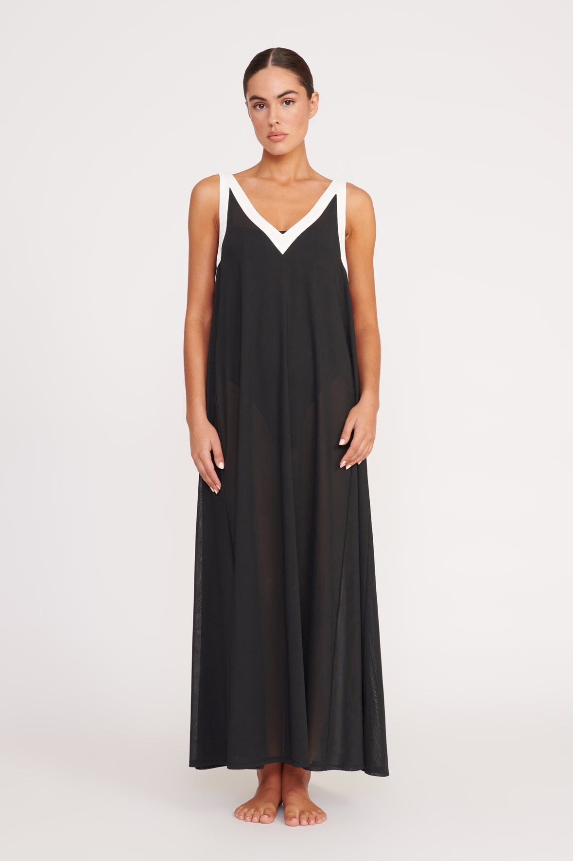 AVELINE COVERUP DRESS | BLACK WHITE
