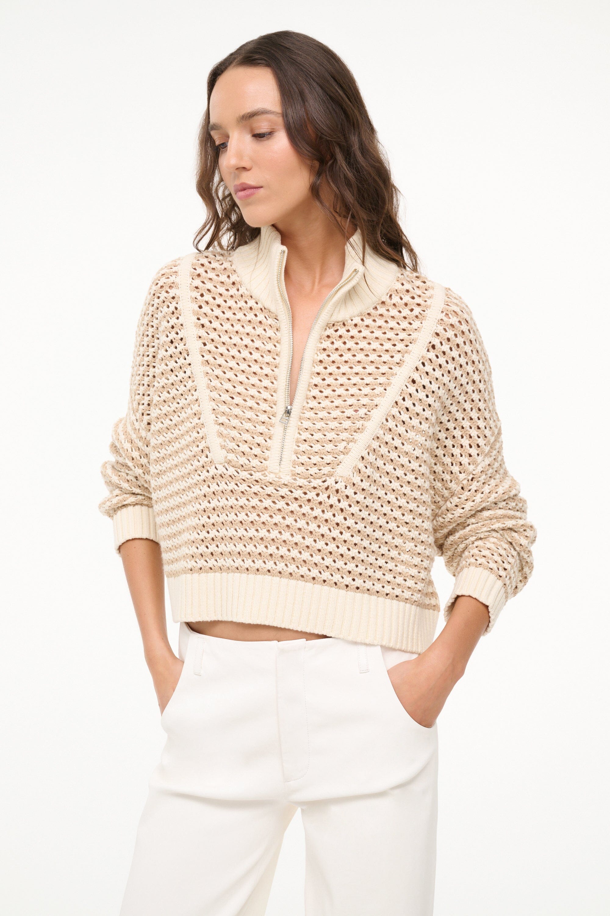 CROPPED HAMPTON SWEATER | BREEZE CREME