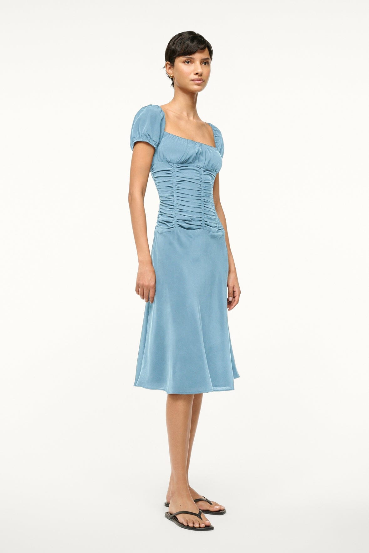 ELBA SILK DRESS | SLATE BLUE