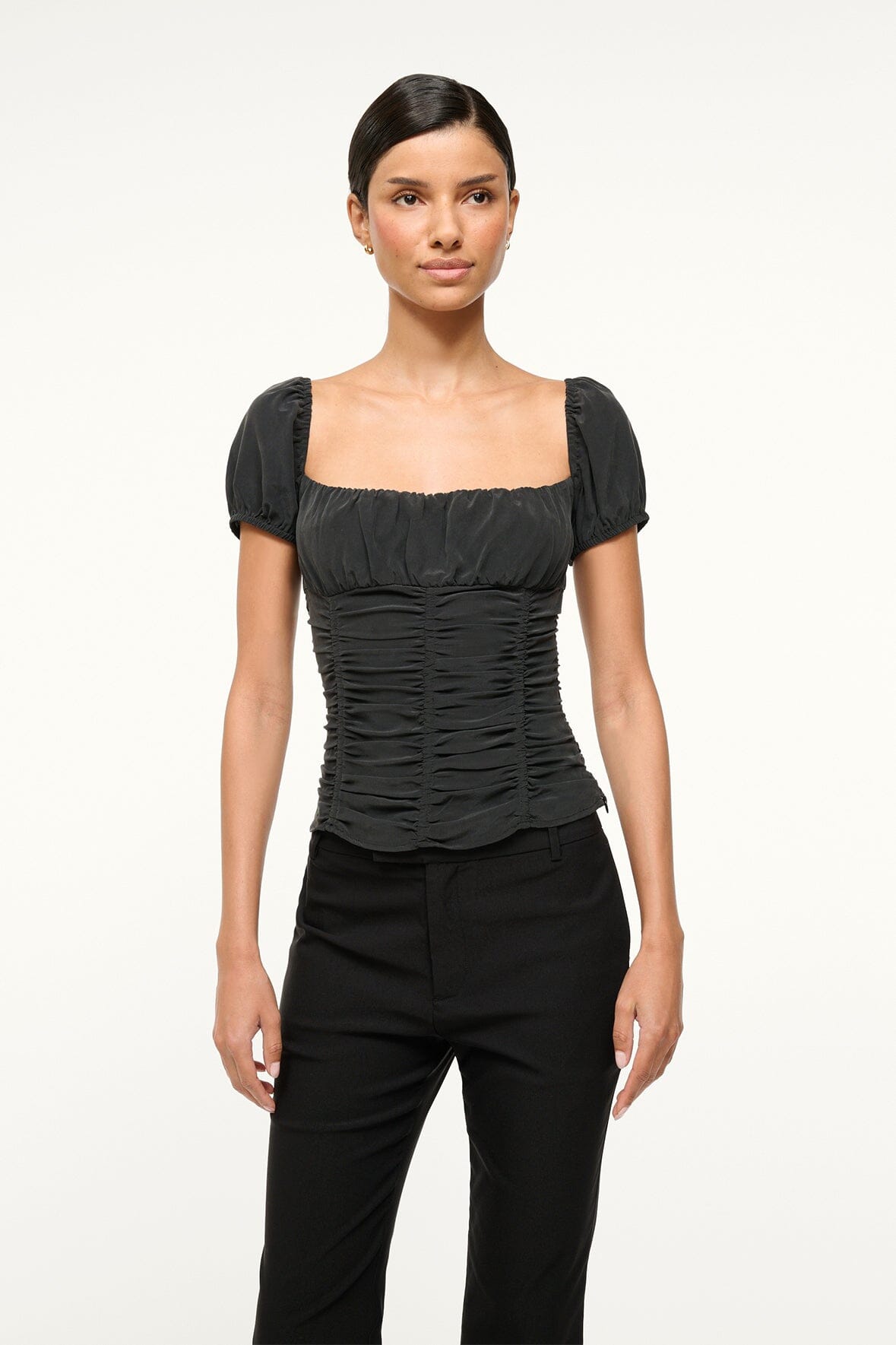 ELBA SILK TOP | BLACK