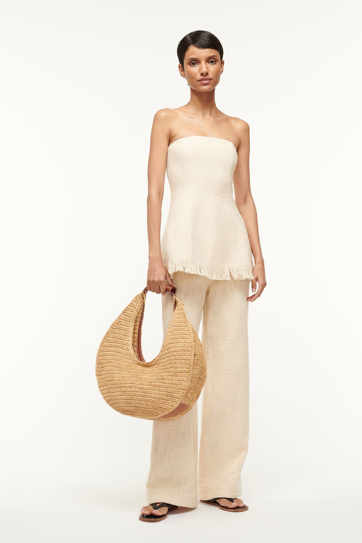 LARGE RAFFIA MOON BAG | NATURAL RAFFIA