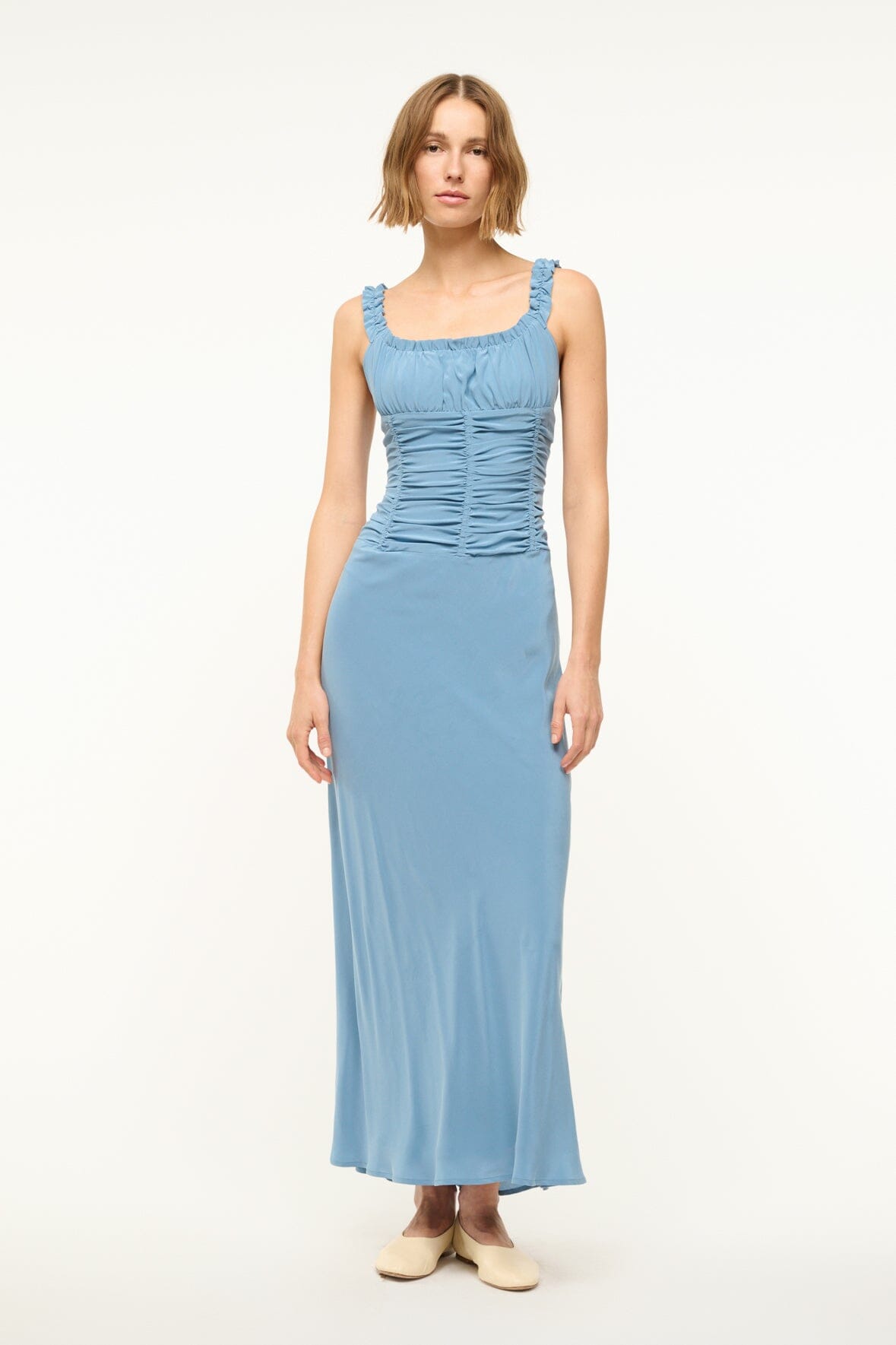 NIC SILK MAXI DRESS | SLATE BLUE