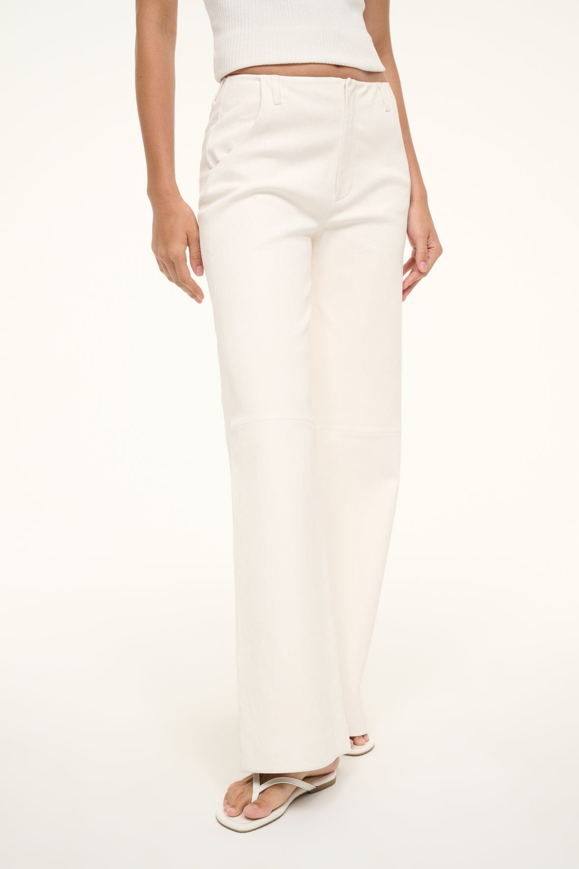 ALINE LEATHER PANTS | IVORY